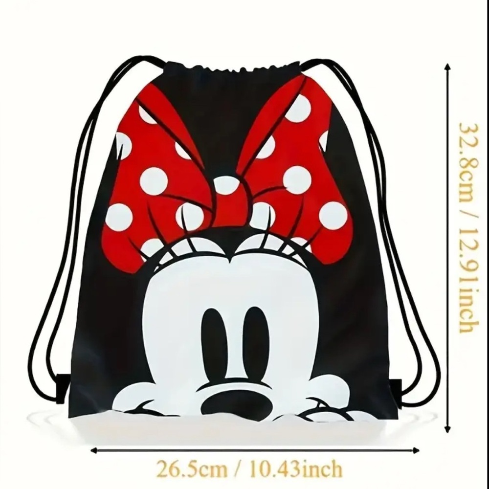Disney Minnie Mouse Happy Birthday Lightweight Drawstring Backpack, Travel Bag